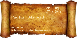 Paulin Dávid névjegykártya